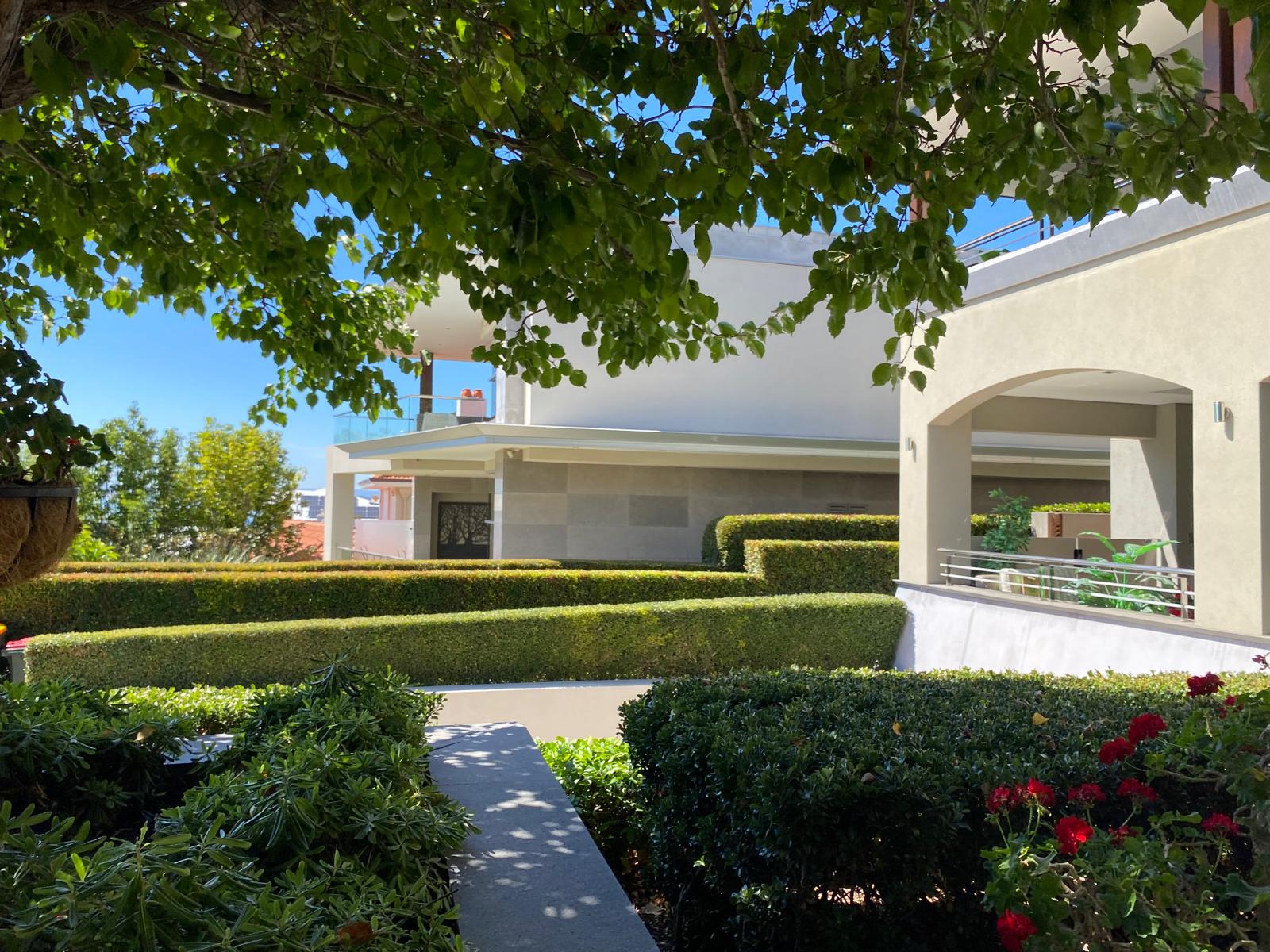 Well-maintained residential garden with lush greenery and manicured lawn in Perth, demonstrating ongoing garden maintenance services