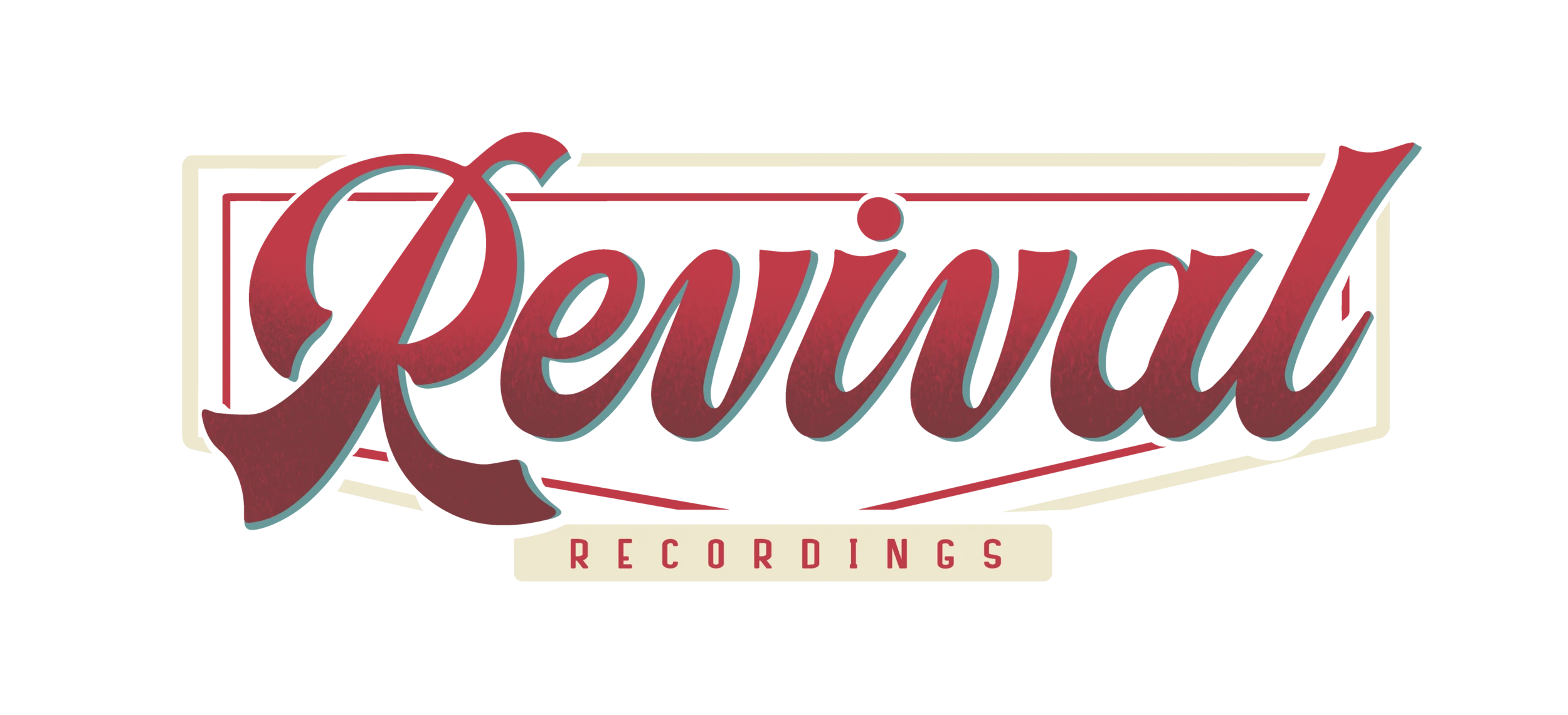 Revival Recordings logo in vintage red and cream script font representing an independent music label known for rock and alternative artists.