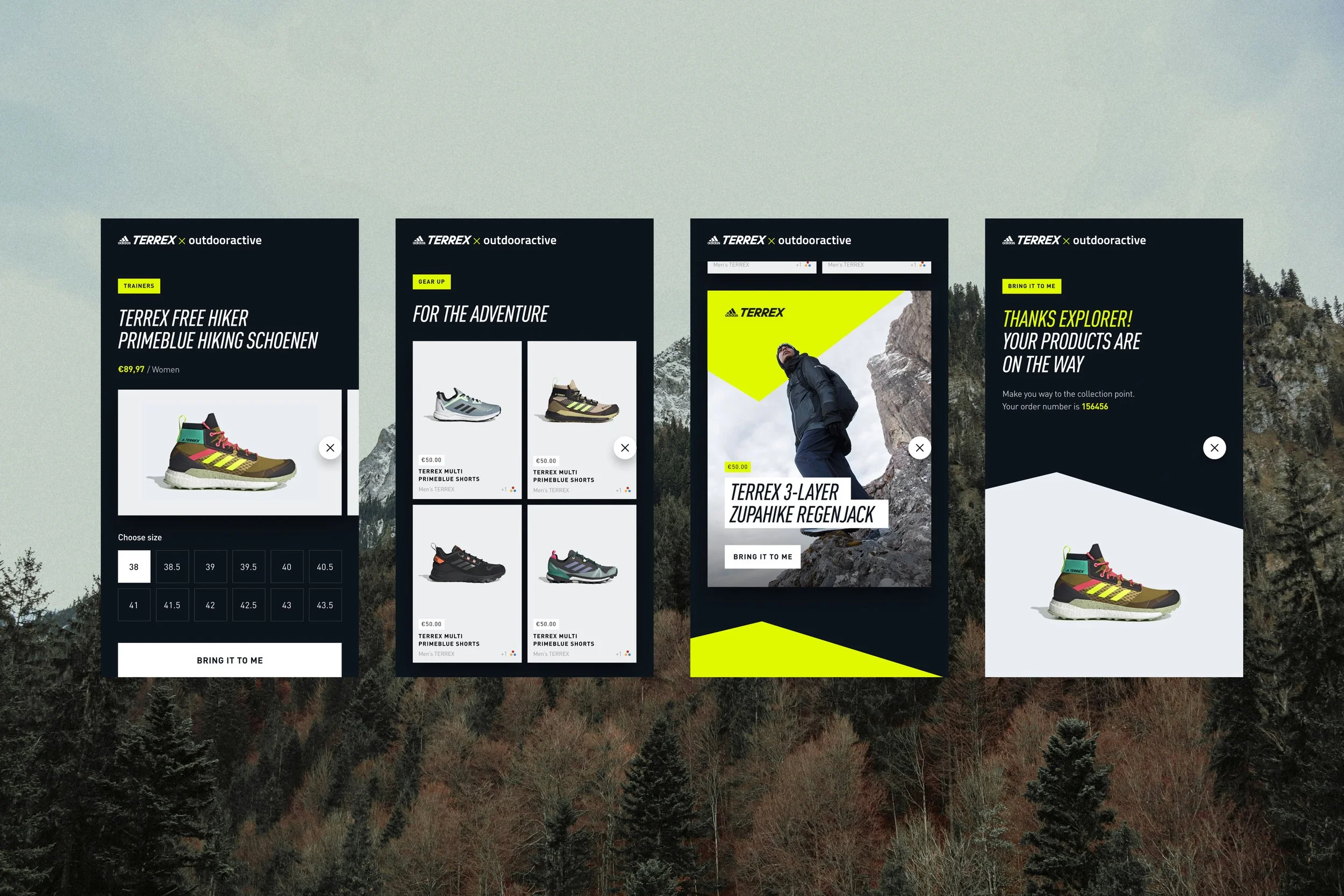 Product detail page for adidas TERREX, an outdoor performance brand.