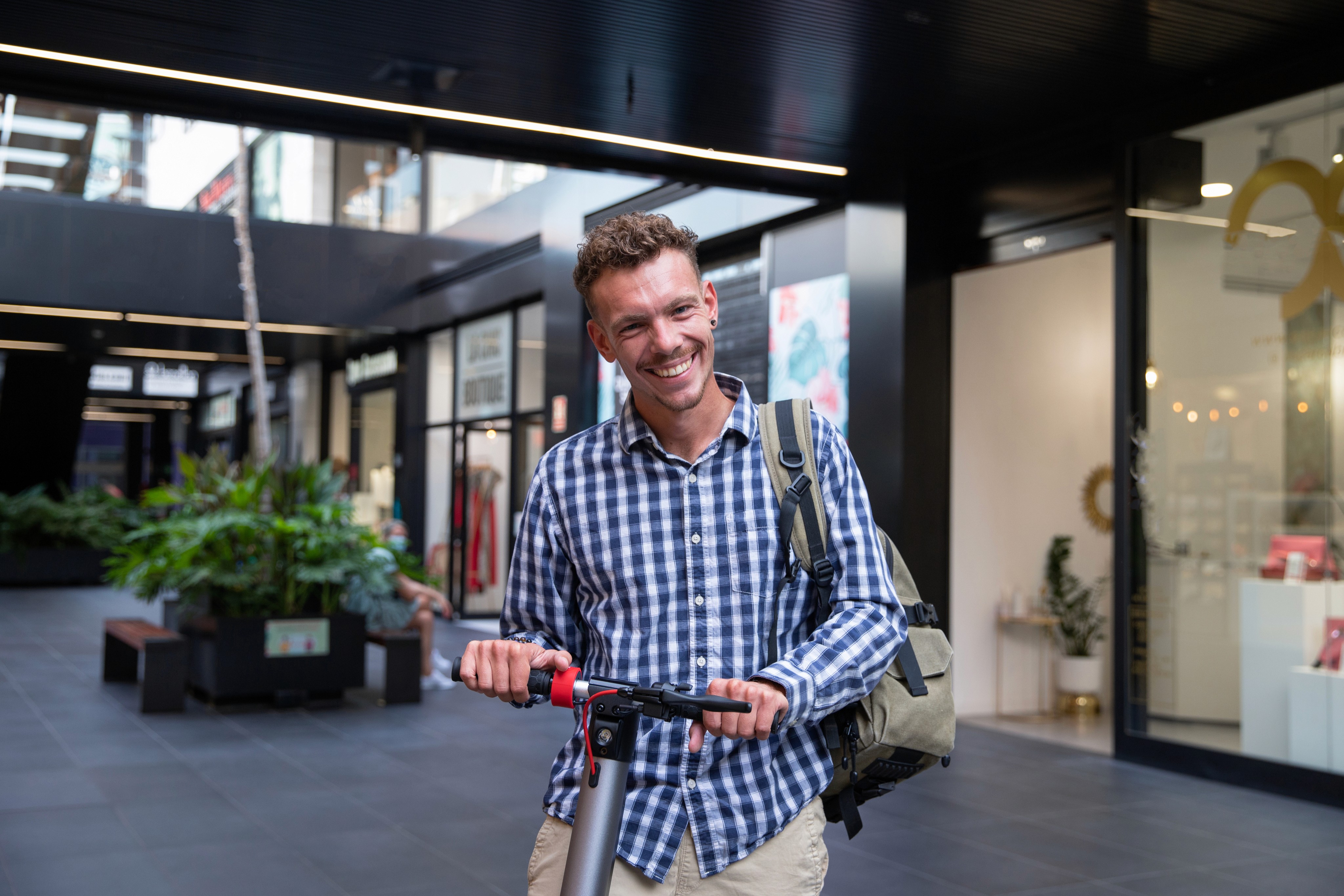 Smiling Boy Electric Scooter