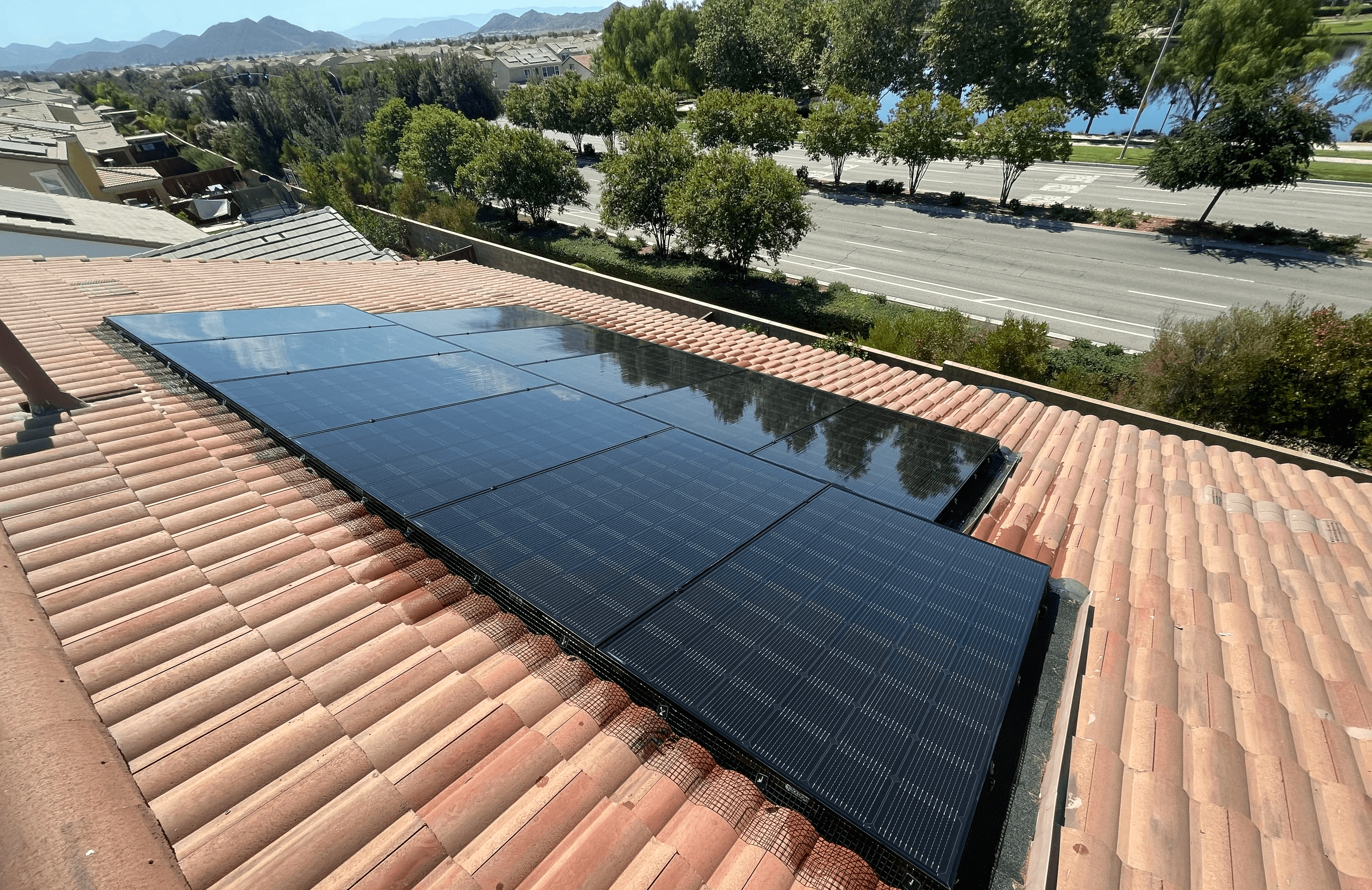 After cleaning solar panels