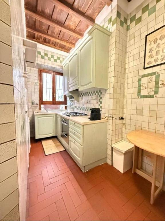 Modern office desk with angular design and leather chair