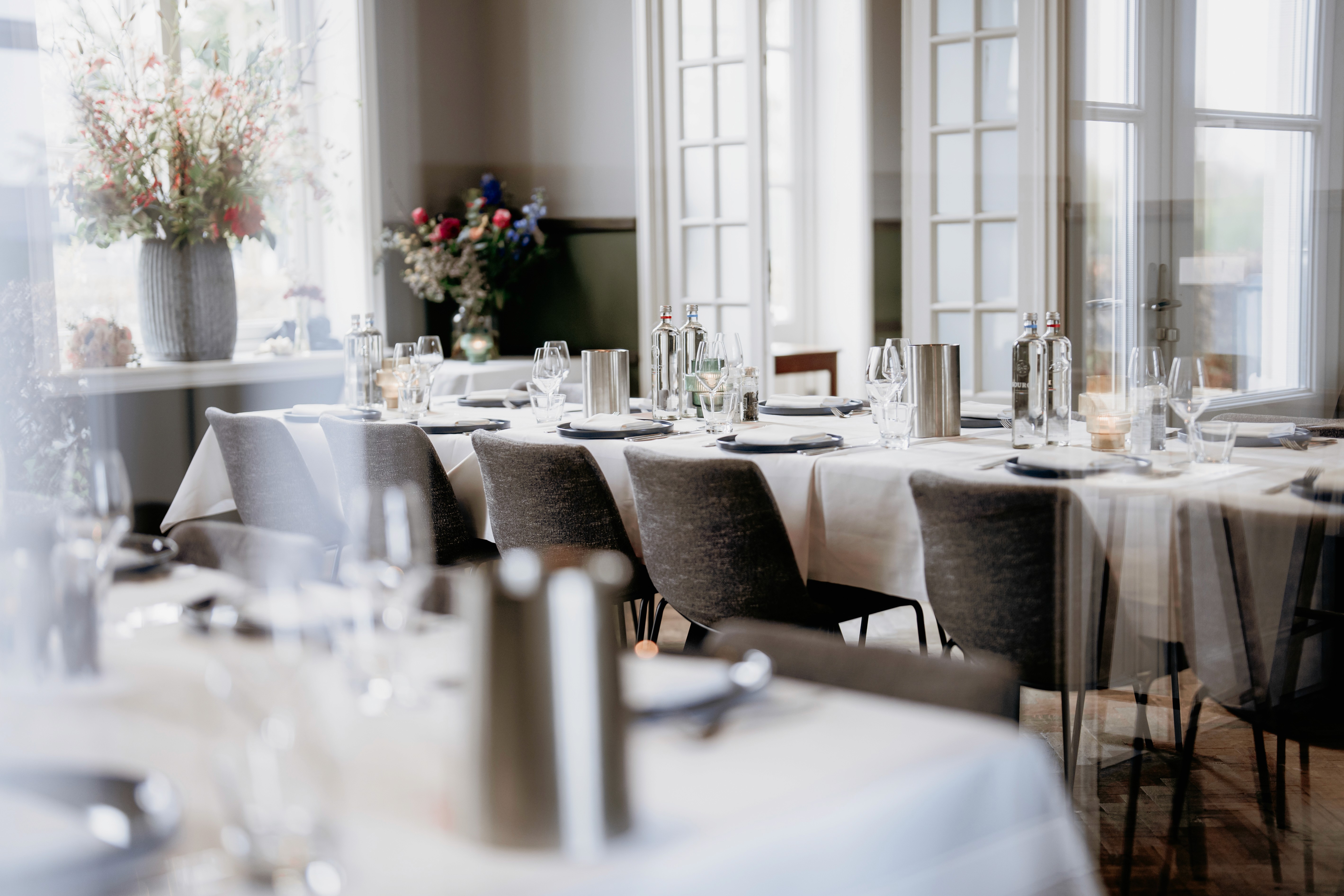 mountains with a road in between