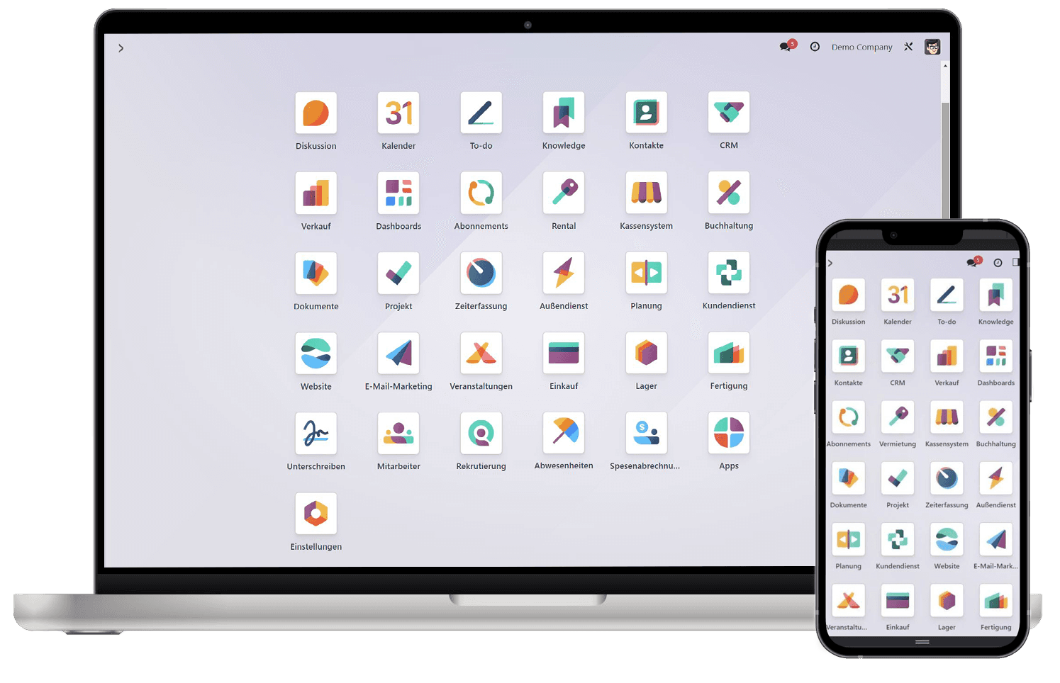 Odoo ERP Homescreen