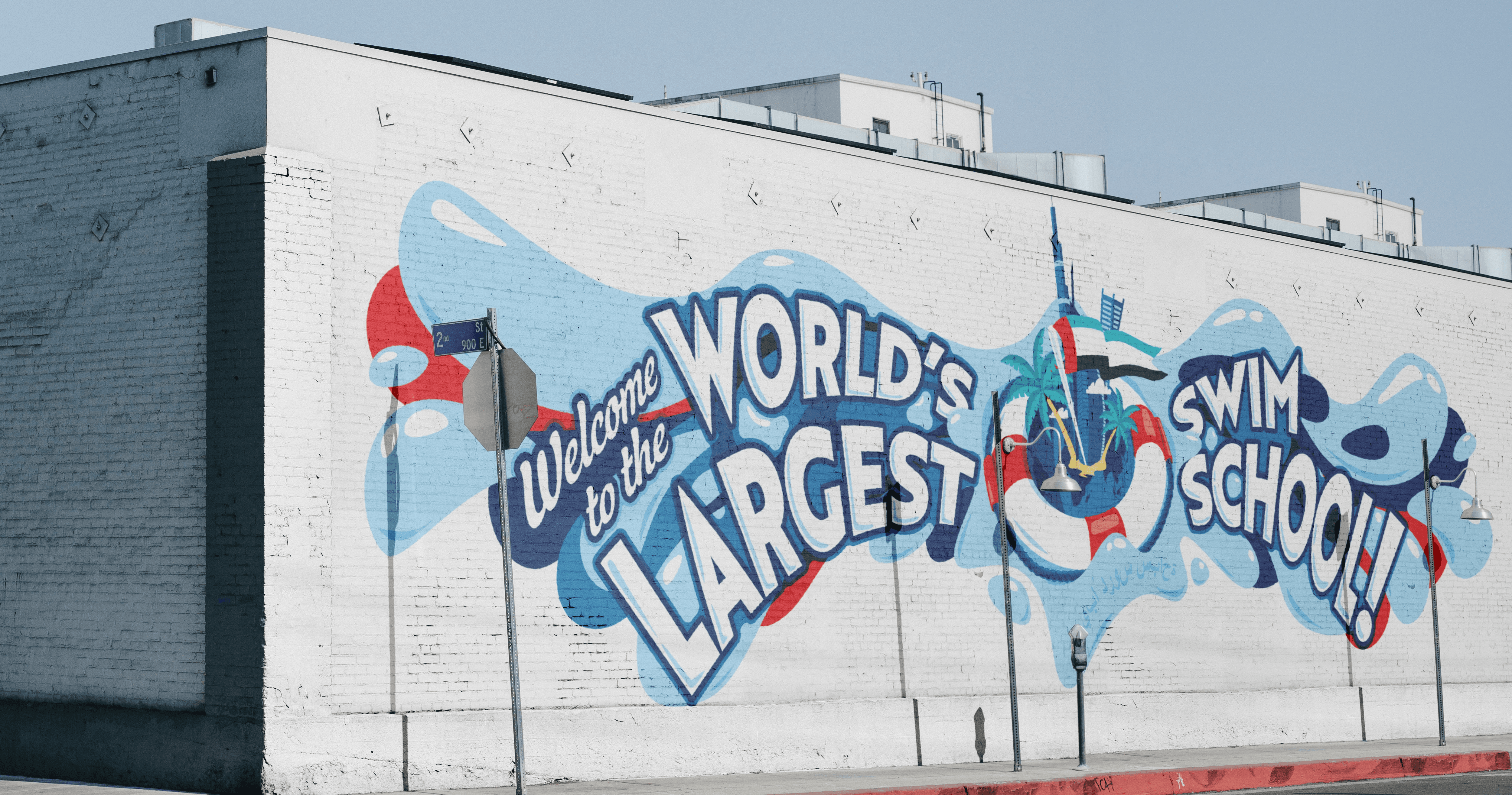 Mural outside of Aqua-Tots Dubai Swim School