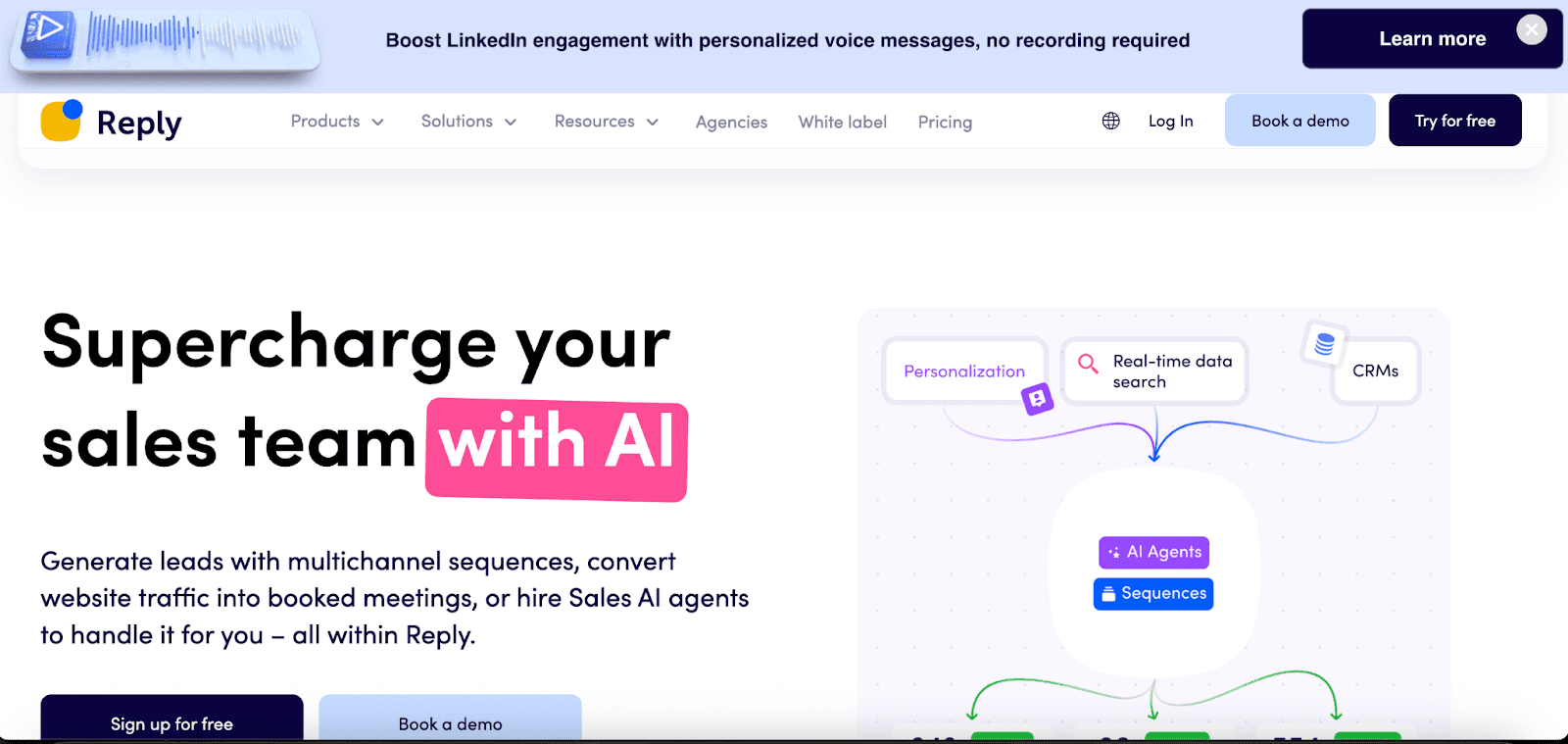 Reply.io homepage