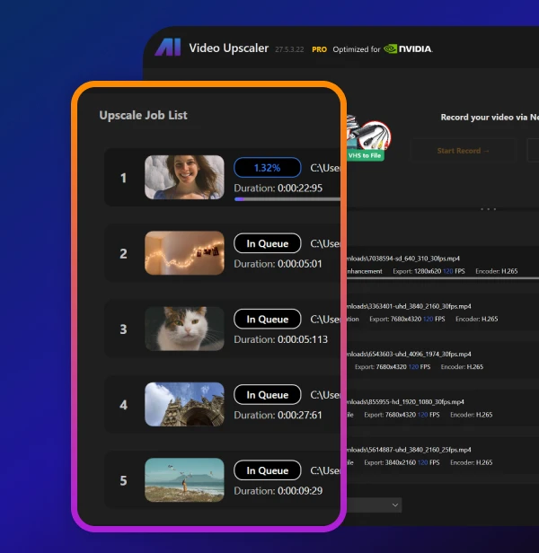 Nero AI Video Upsccaler batch processing