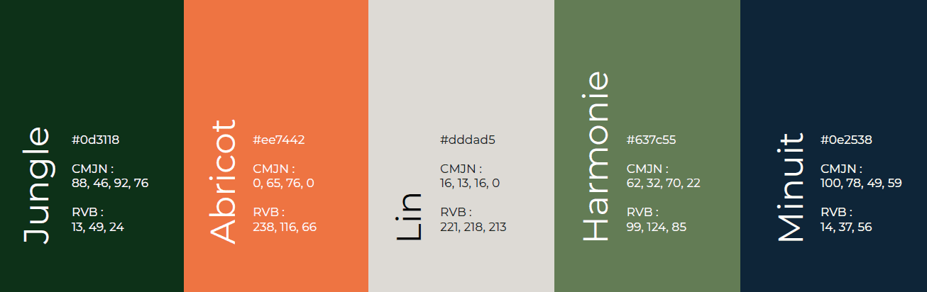 Palette de couleur, identité visuelle