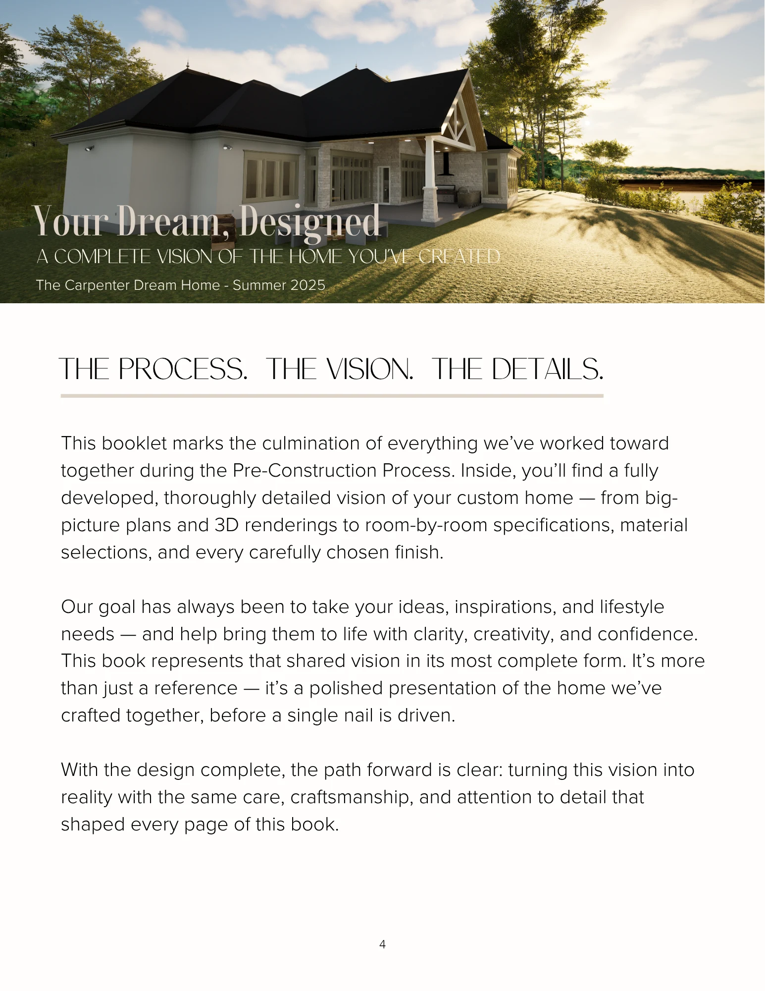 Carpenter project book — Your Dream, Designed
