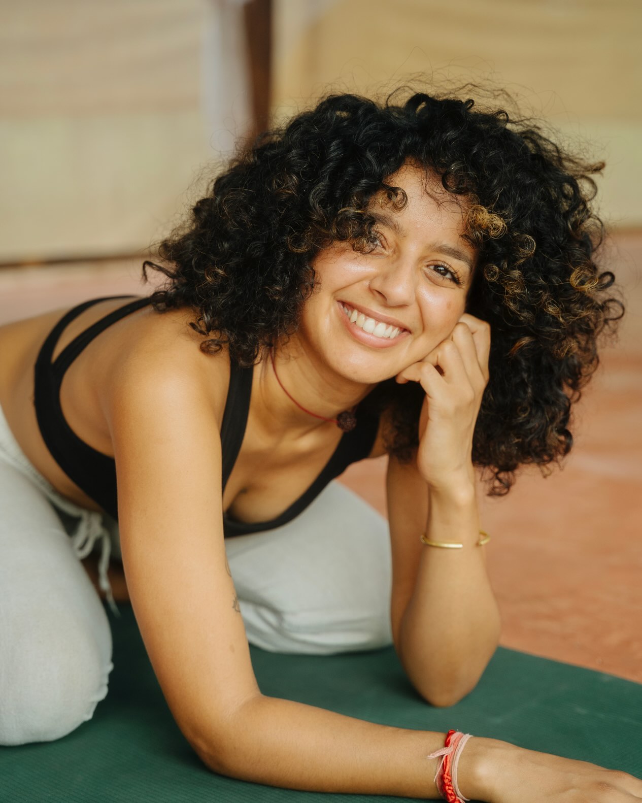 Woman teaching online yoga membership