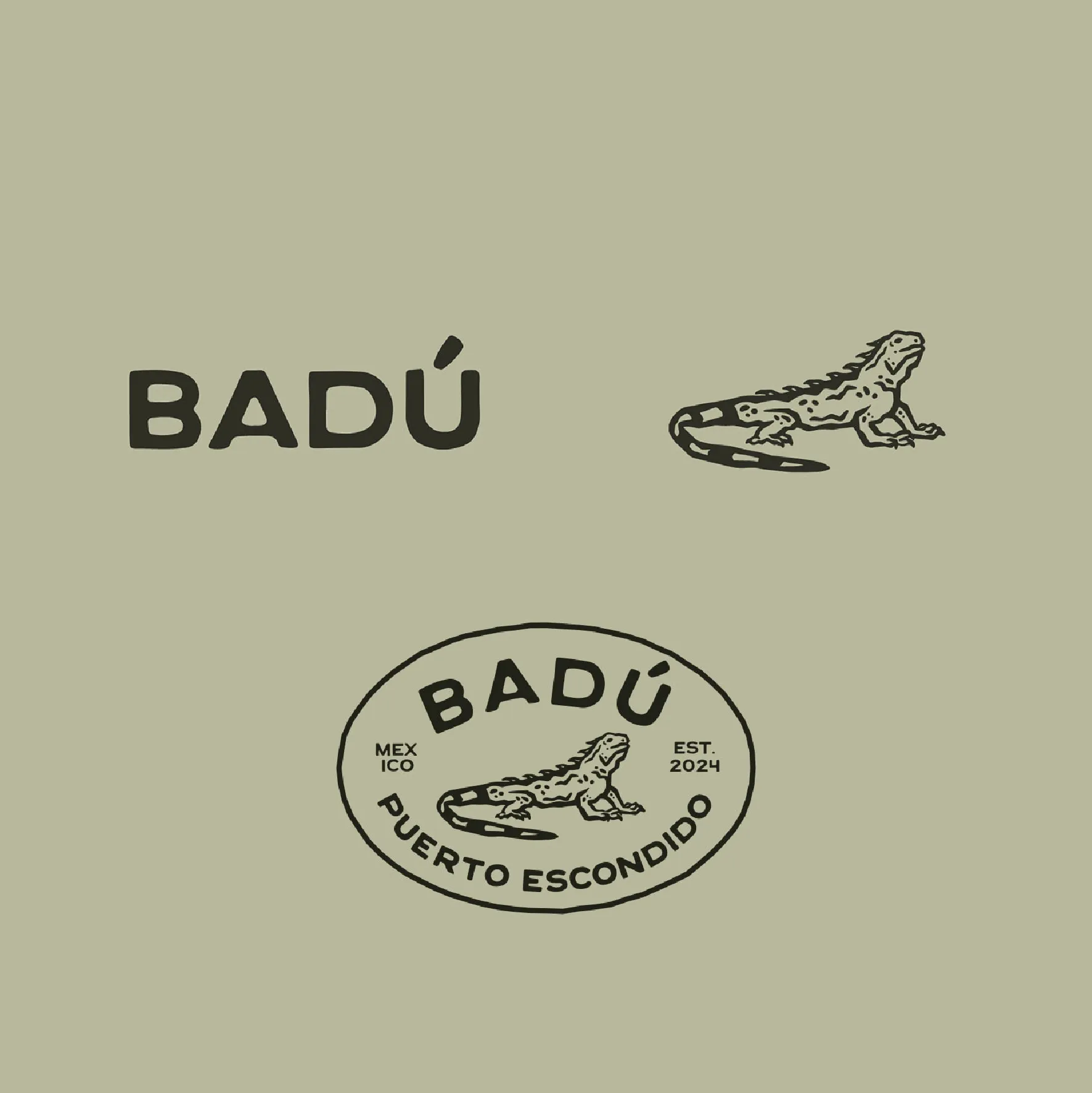 Logo suite of 3 variations on a green background