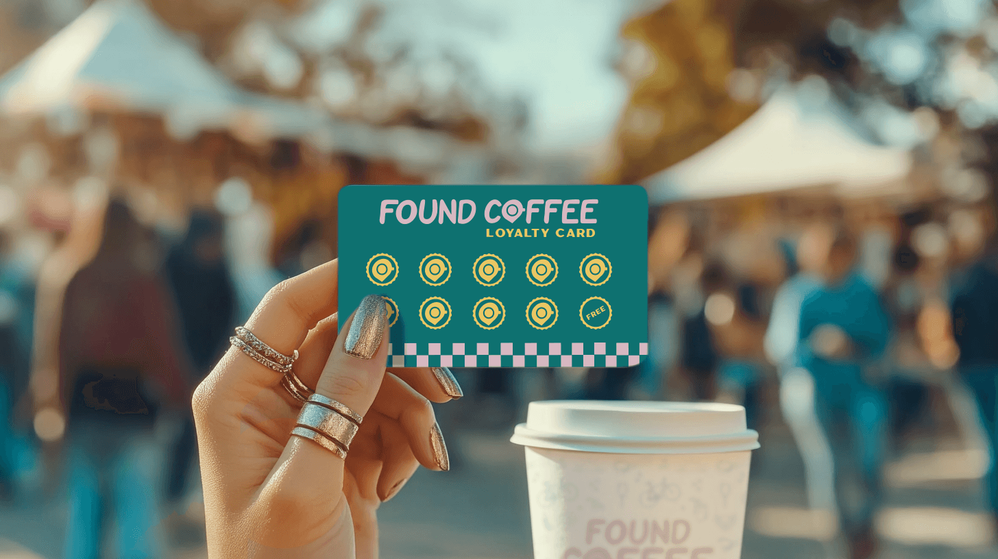 branded punch card for coffee