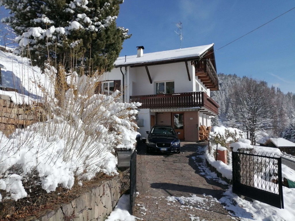 The house covered by snow in winter