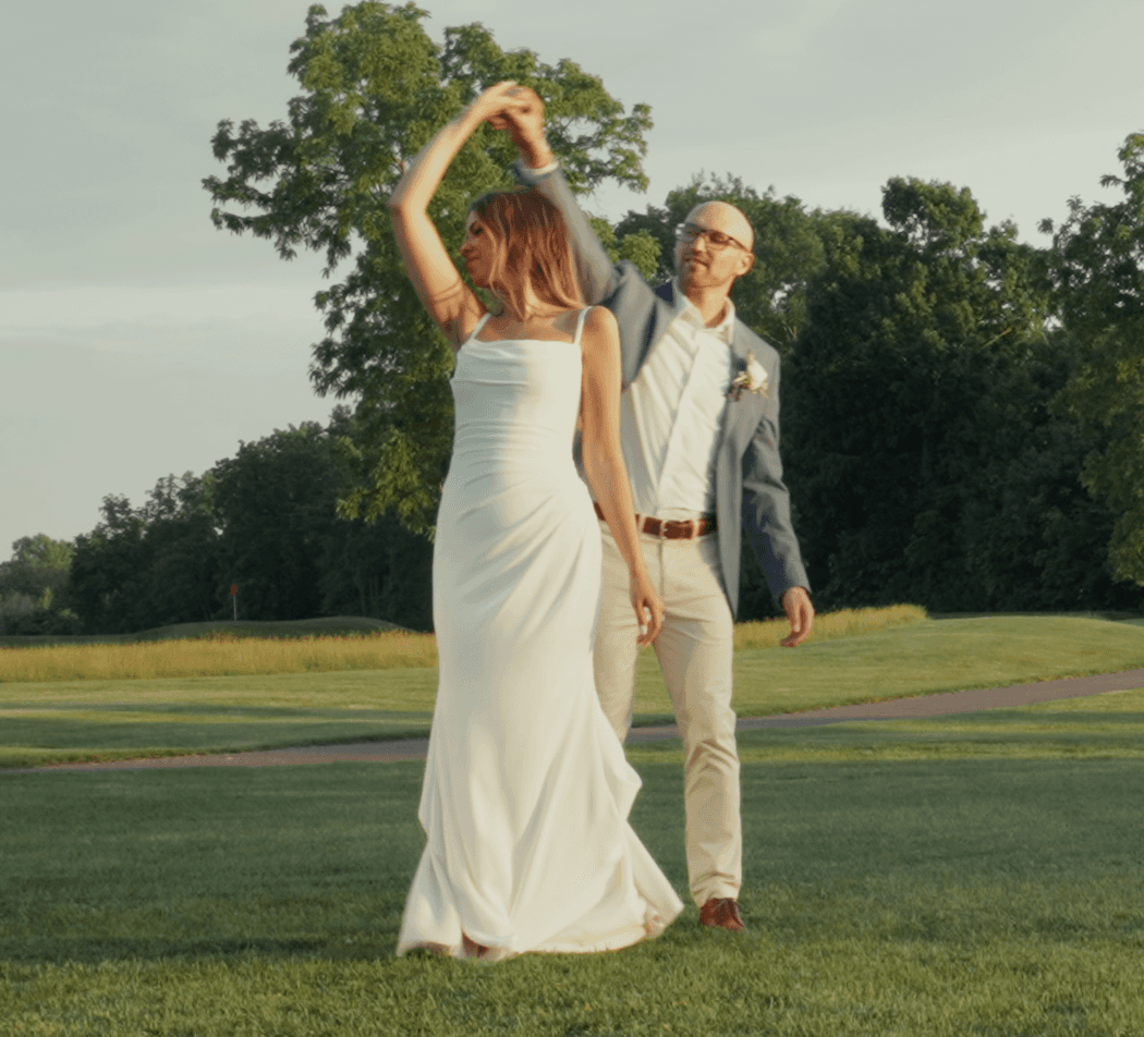 Couple dancing at their wedding reception