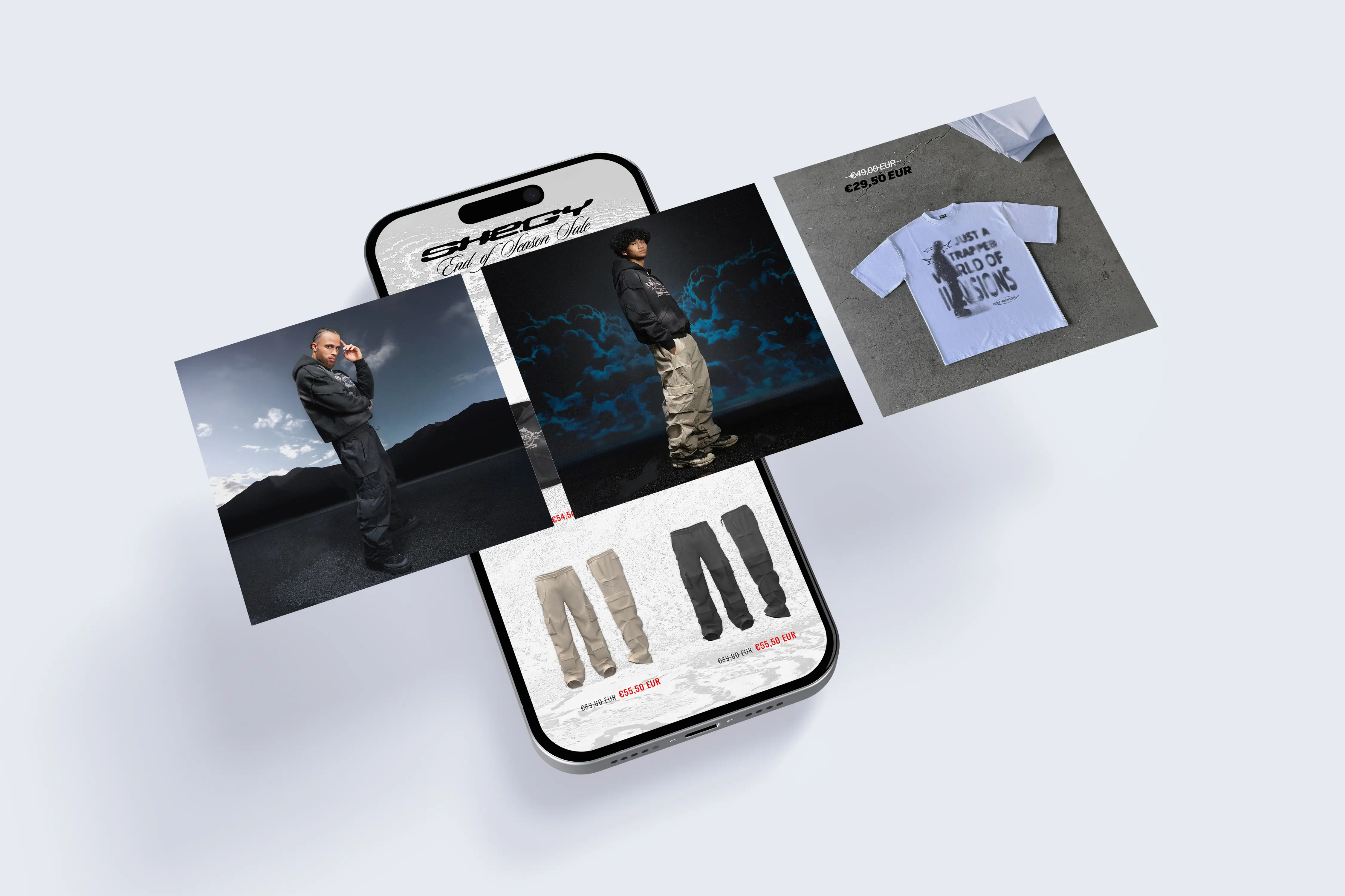 Instagram Ads Creative für Streetwear-Brand Shegy – visuelle Darstellung der Meta Ads Kampagne mit Fokus auf Produktinszenierung