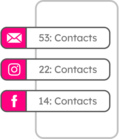Icon showing segmentation of contacts.