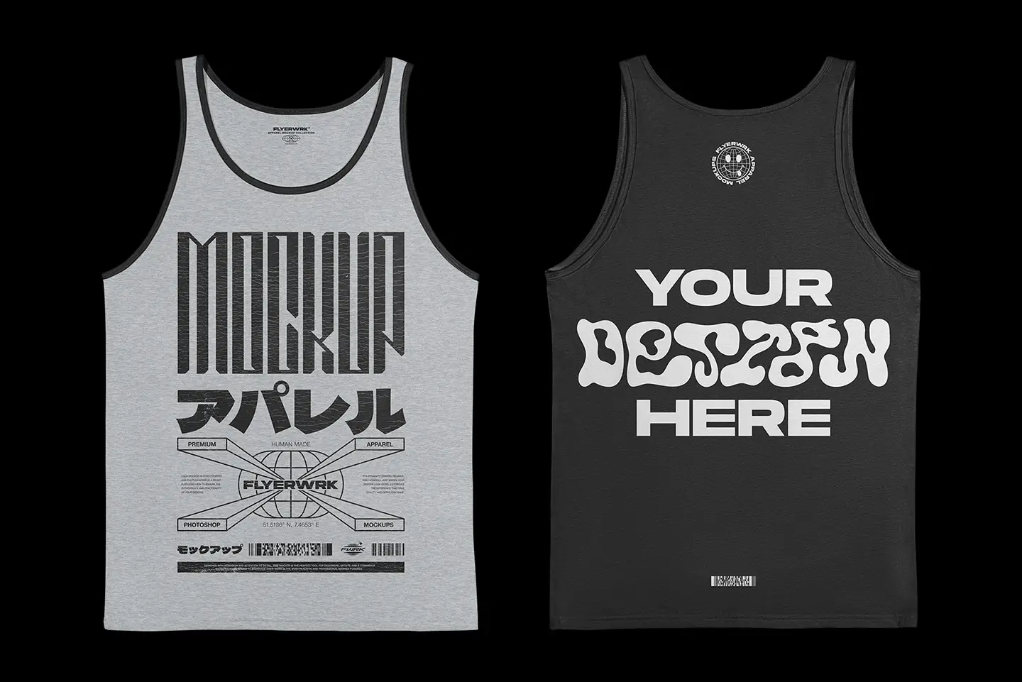 Bella+Canvas 3480 Tanktop Flat mockup showing front and back design preview