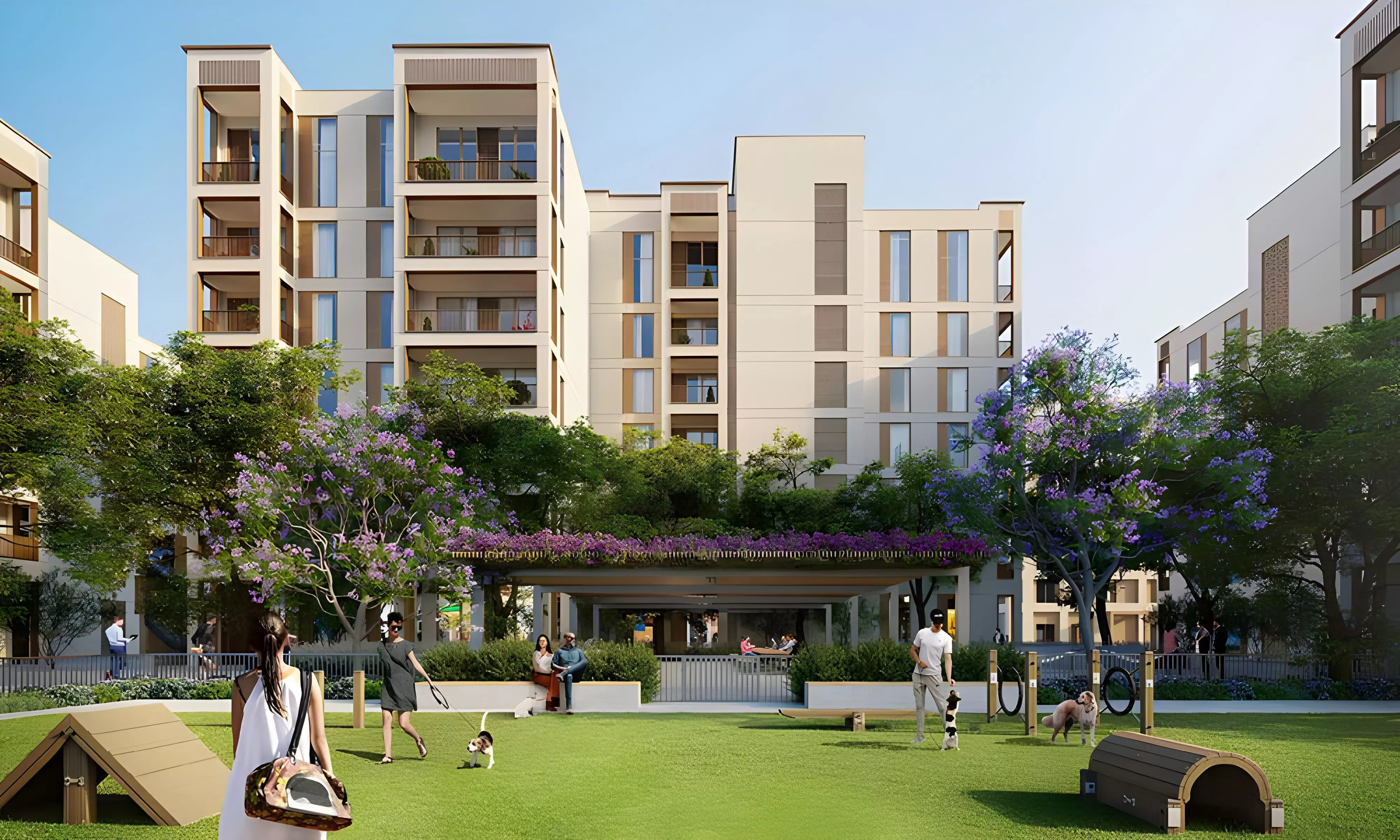 Visual representation of Moor at Creek Beach, highlighting contemporary apartments amidst Dubai's urban landscape.