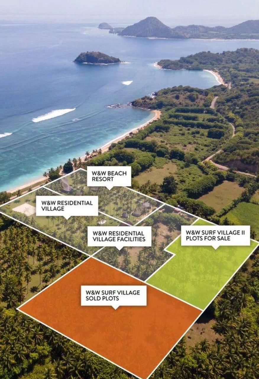 500–1200 m² oceanfront land plots in West Sumbawa