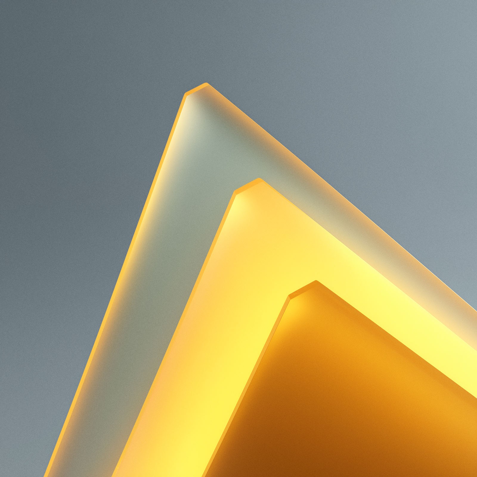 Stacked chevron layers alternating yellow and slate blue