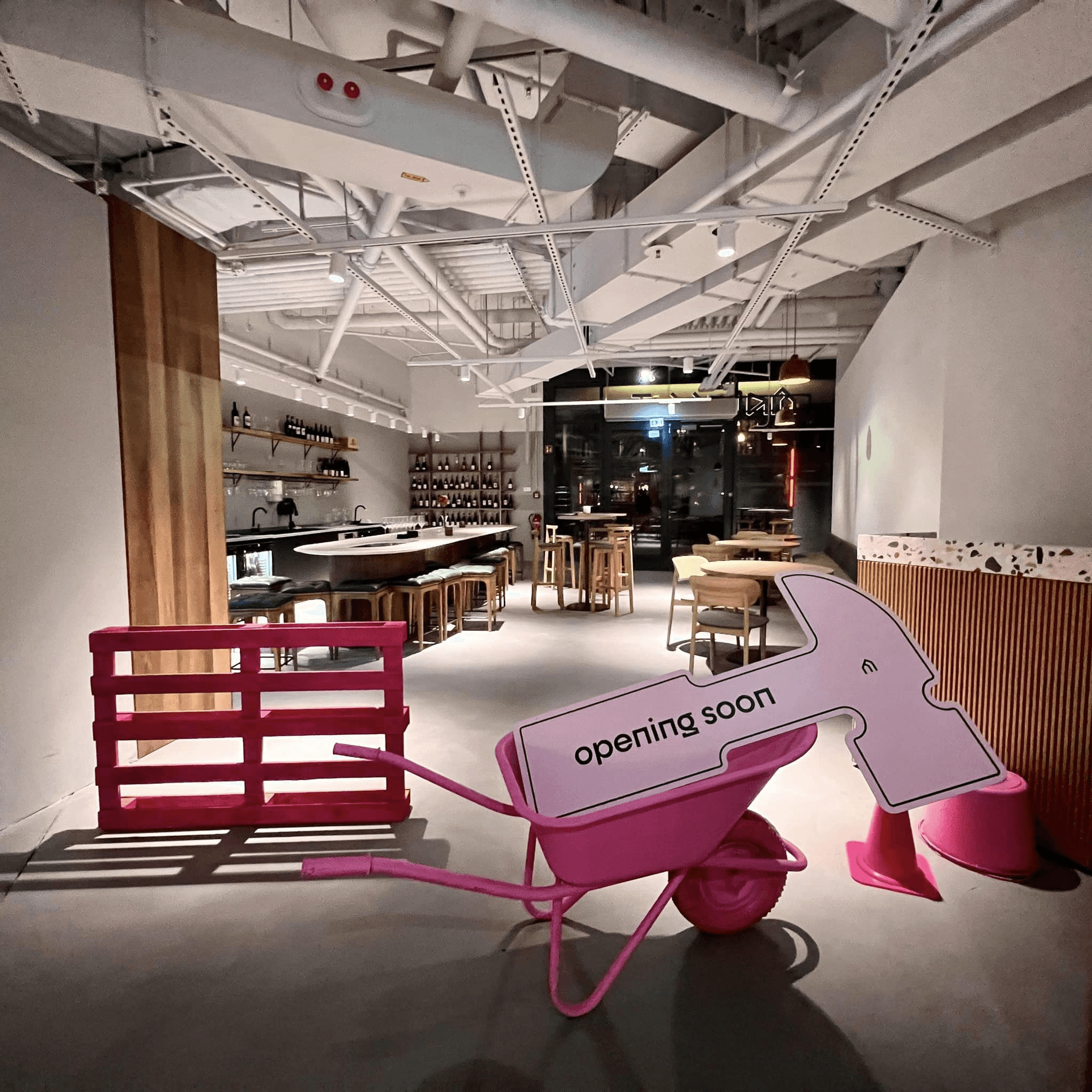 Manifesto Berlin signage helping visitors navigate restaurants, bars and vendors