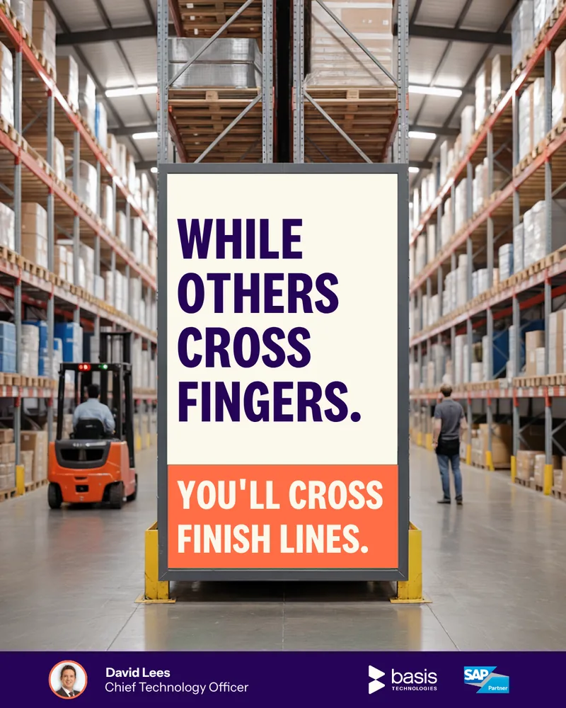 Basis Technologies post: “While others cross fingers, you’ll cross finish lines.”