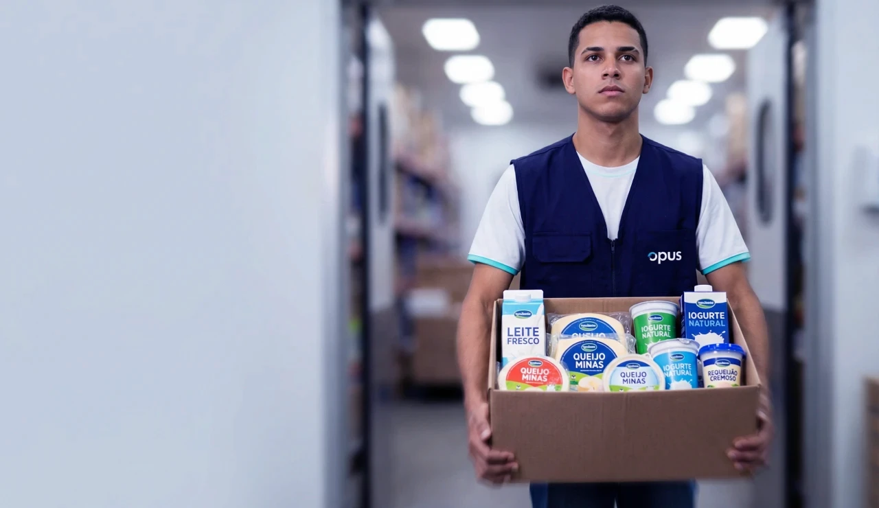 Reposição do depósito para a gôndola