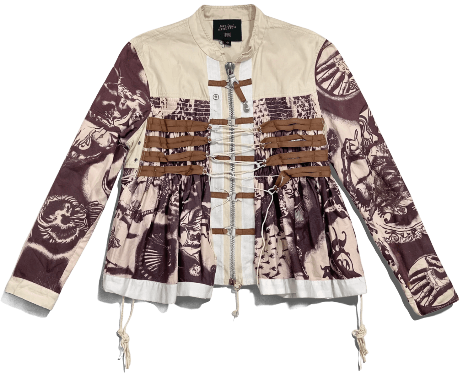 Beige Graphic Bondage Jacket