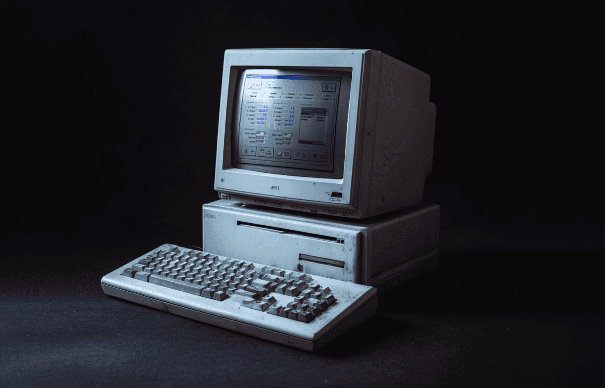 Old computer with an outdated database