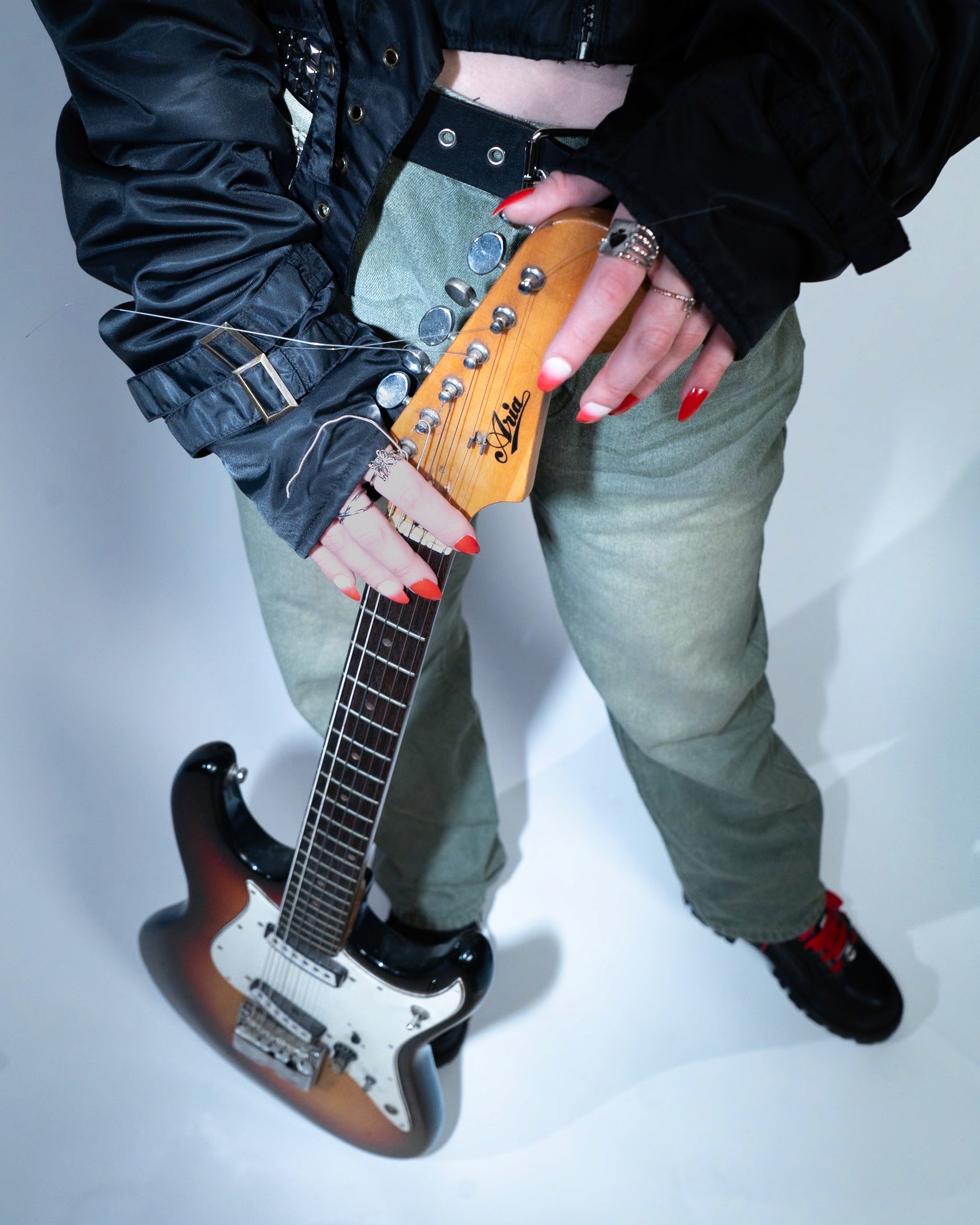 Man in neon blue light