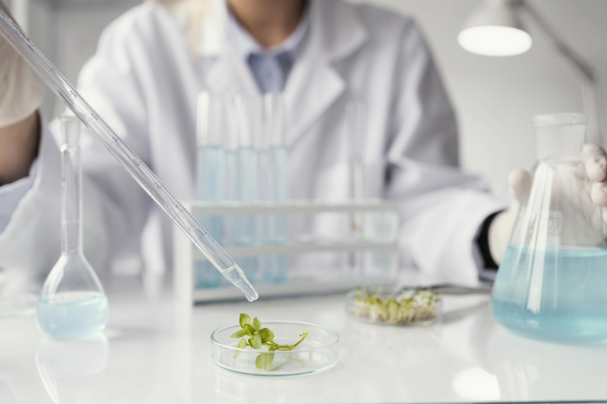 Blue chemical Solution beaker