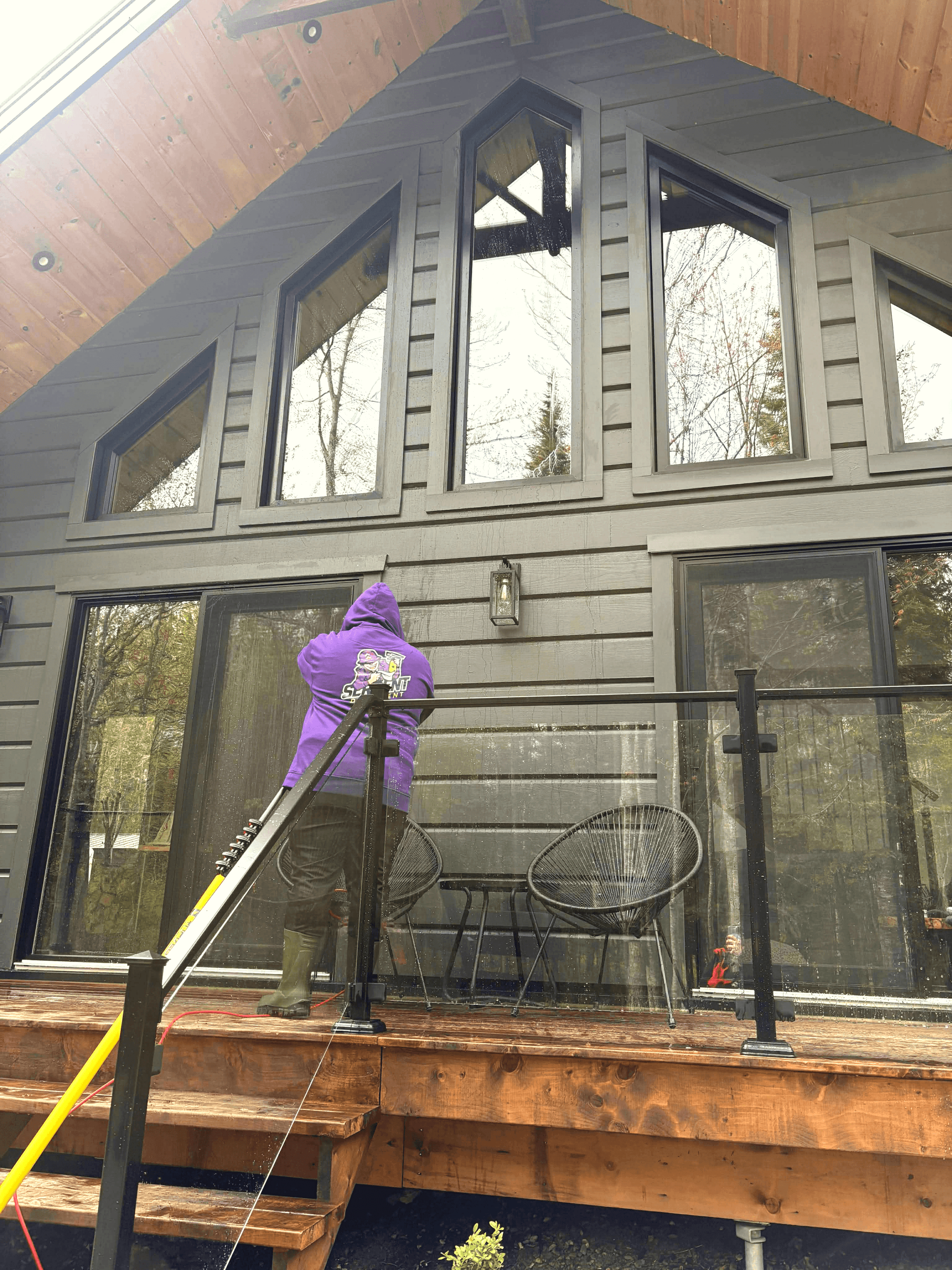 Nettoyage de vitres extérieur chalet