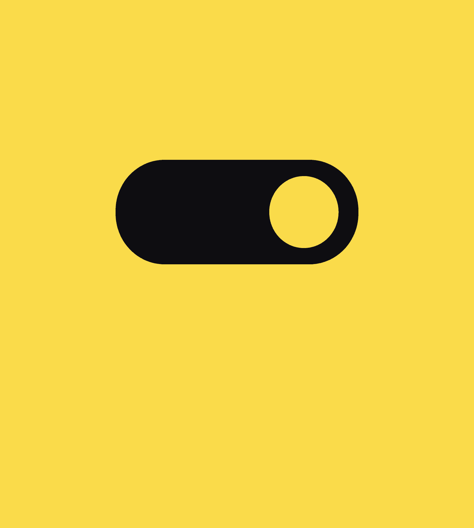 Chilliwack Connect black toggle icon on a bright yellow background
