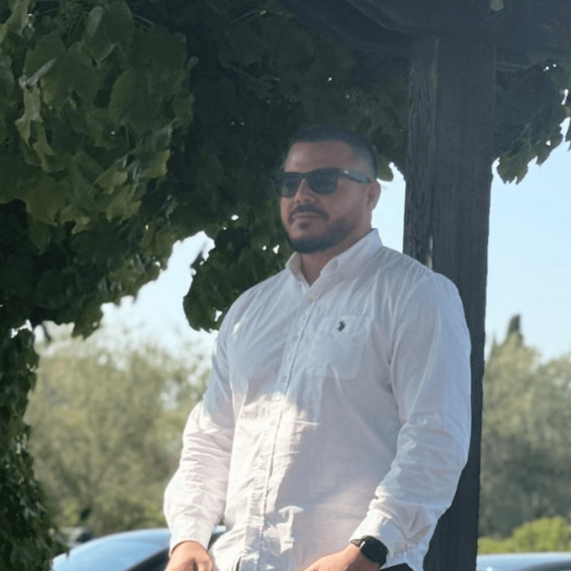 A photo of woman in red