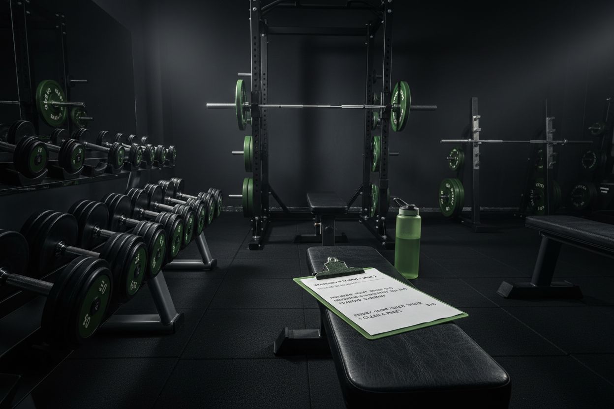 Gym equipment and workout plan