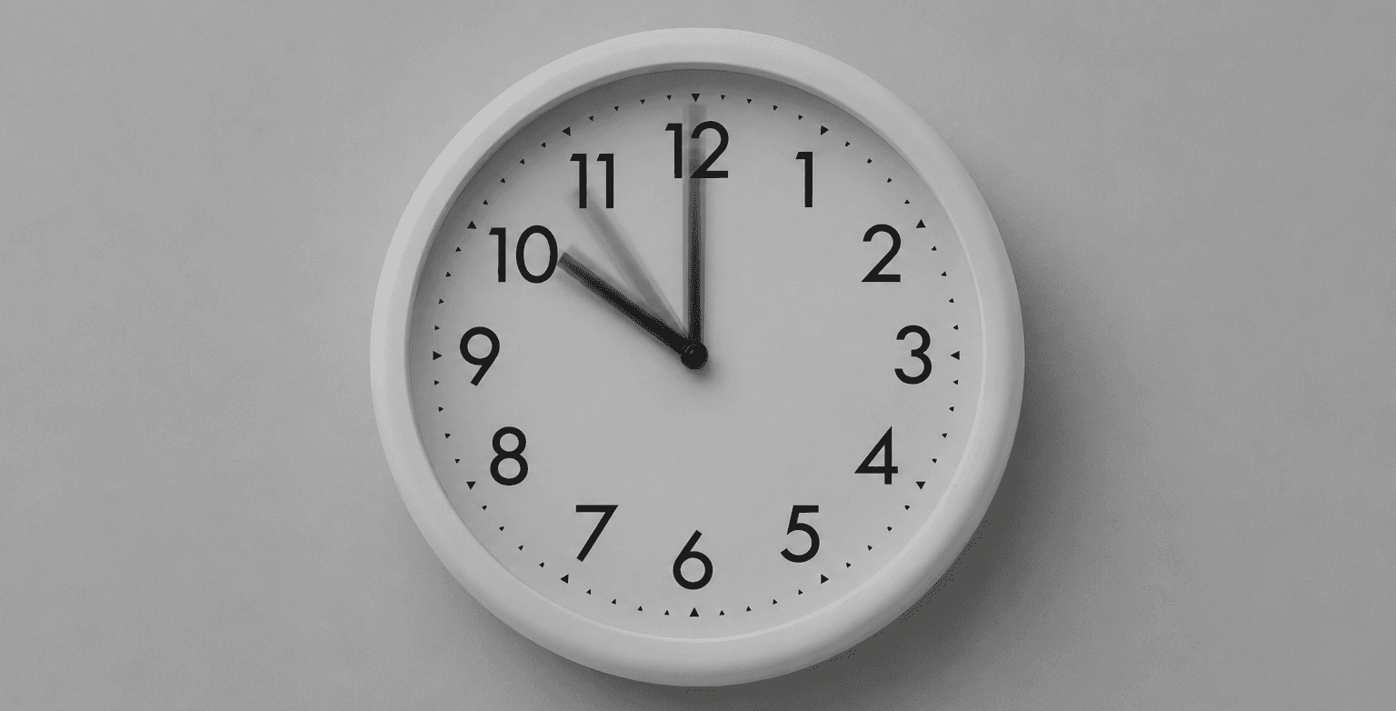 Photo of clock with blurred hands