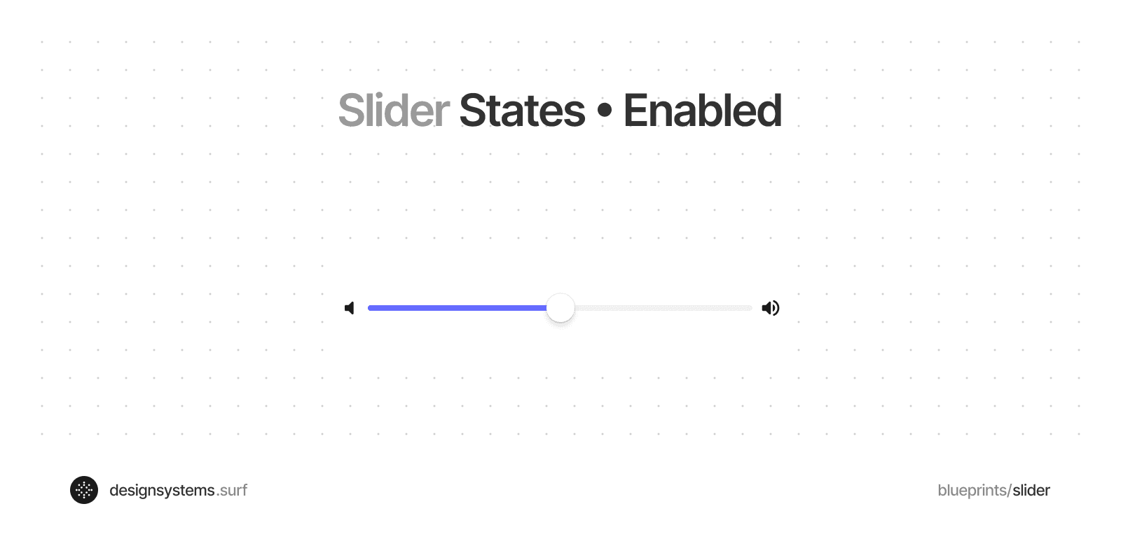 Slider component UI Design Enabled state