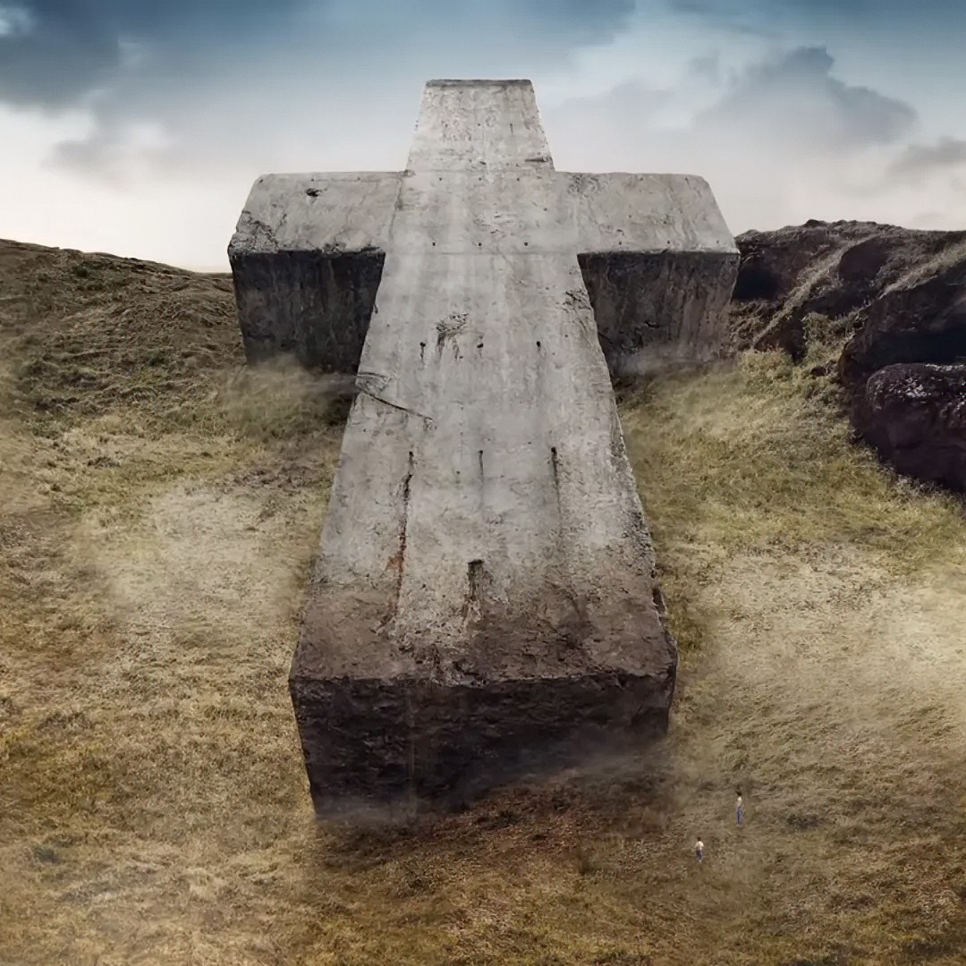 Abstract streaks of orange and blue light