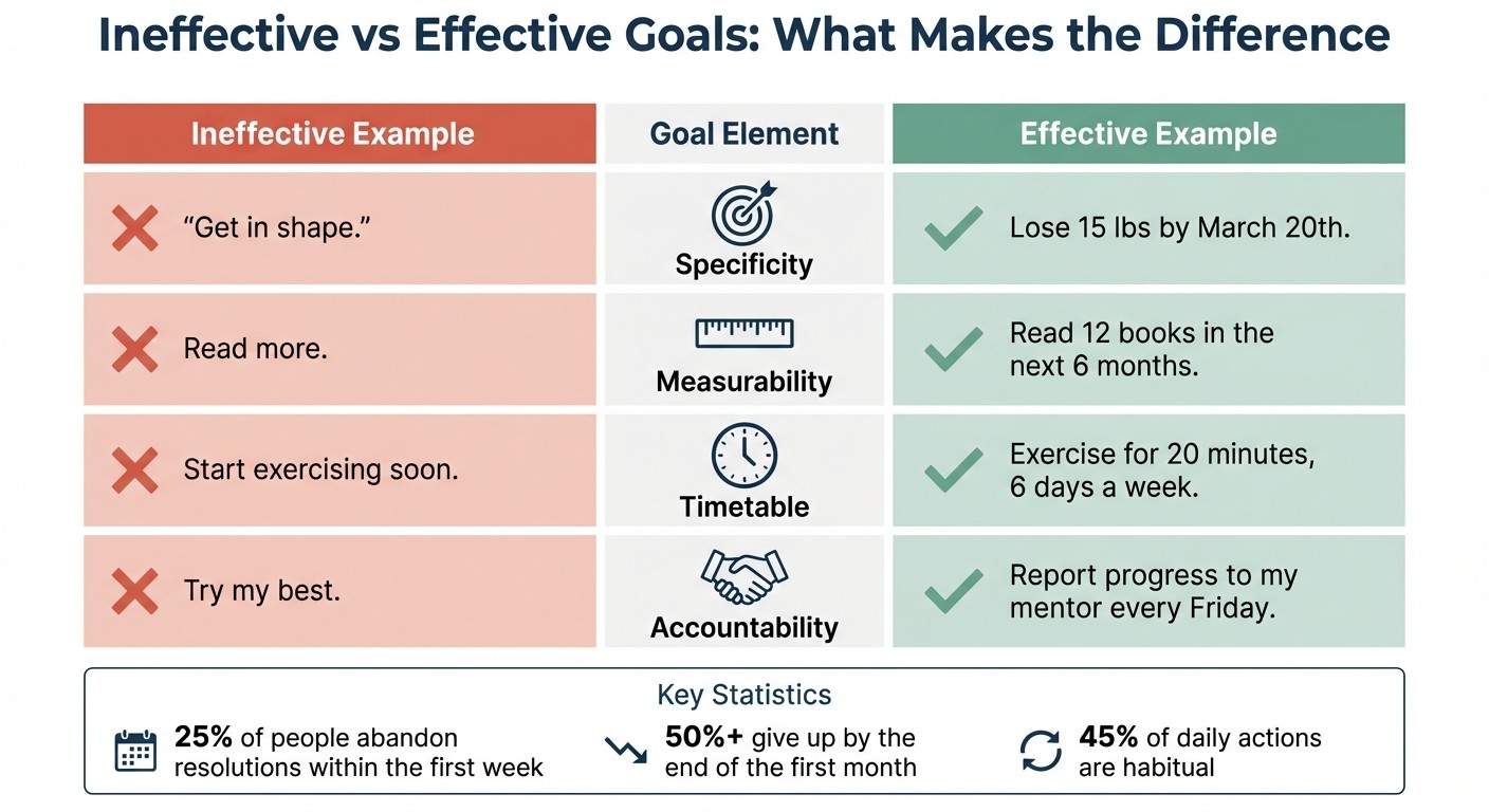 Ineffective vs Effective Goal Setting Framework