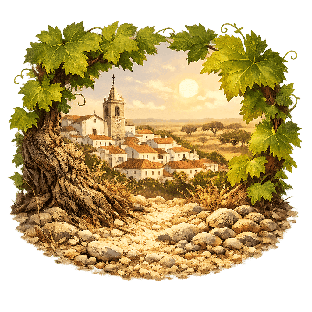 Detailed graphic of the Coruche wine region.