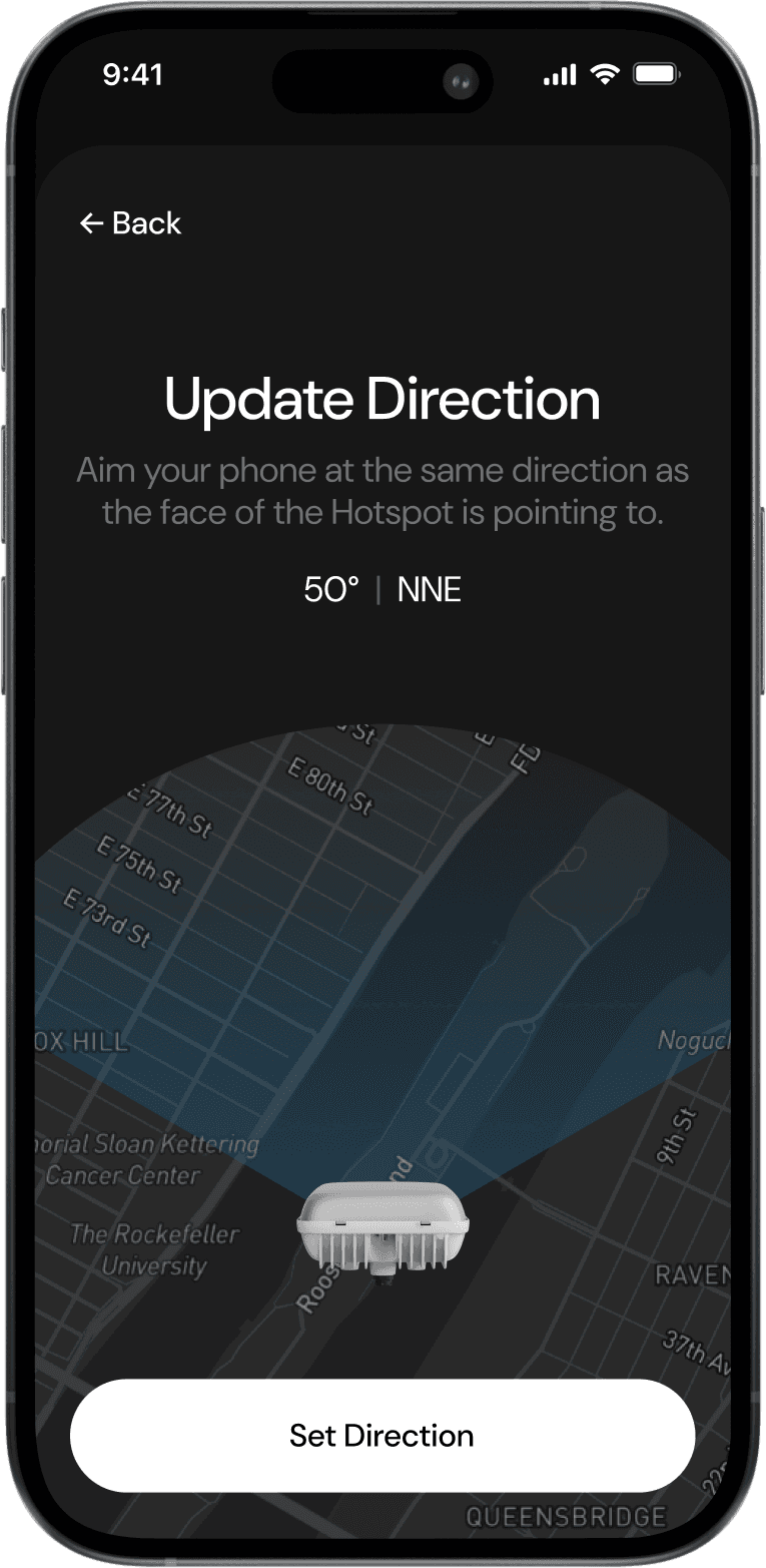 Helium Mobile Builder App Direction Screen