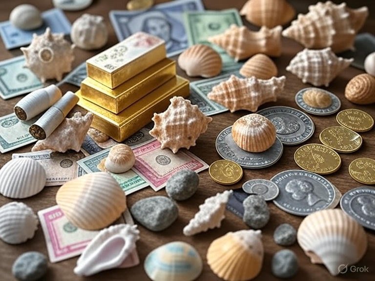 Various forms of money over the milennia