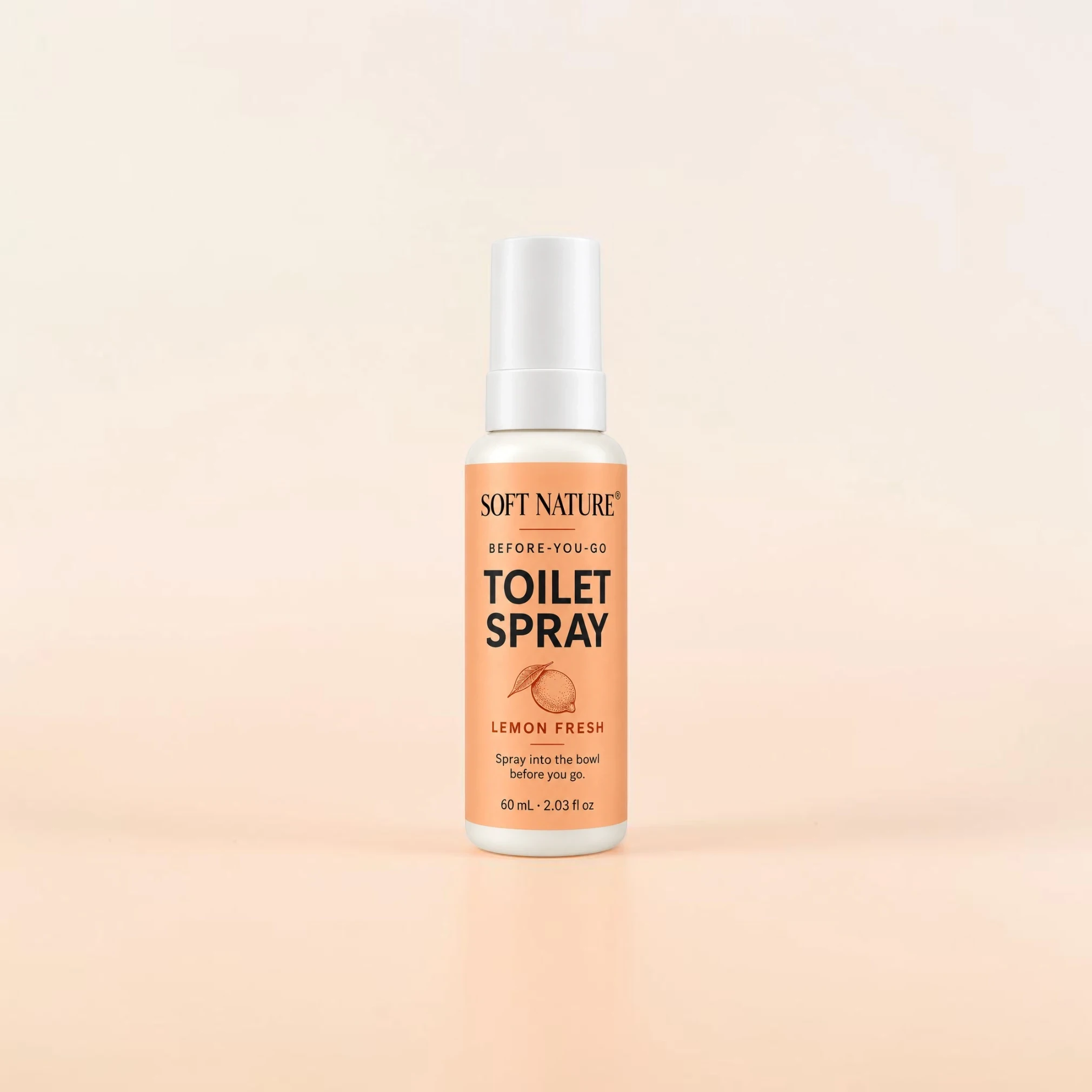 SOFT NATURE Sea Salt & Sage before-you-go toilet spray, 125 mL bottle with a black label and black trigger sprayer.