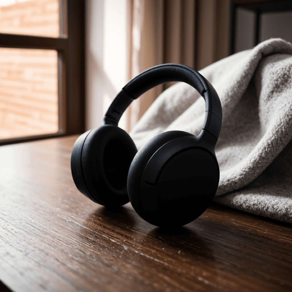 product photography of a pair of wireless over-ear headphones