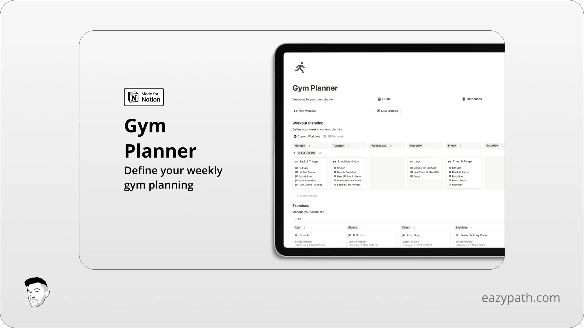 Free Notion Template Gym Planner