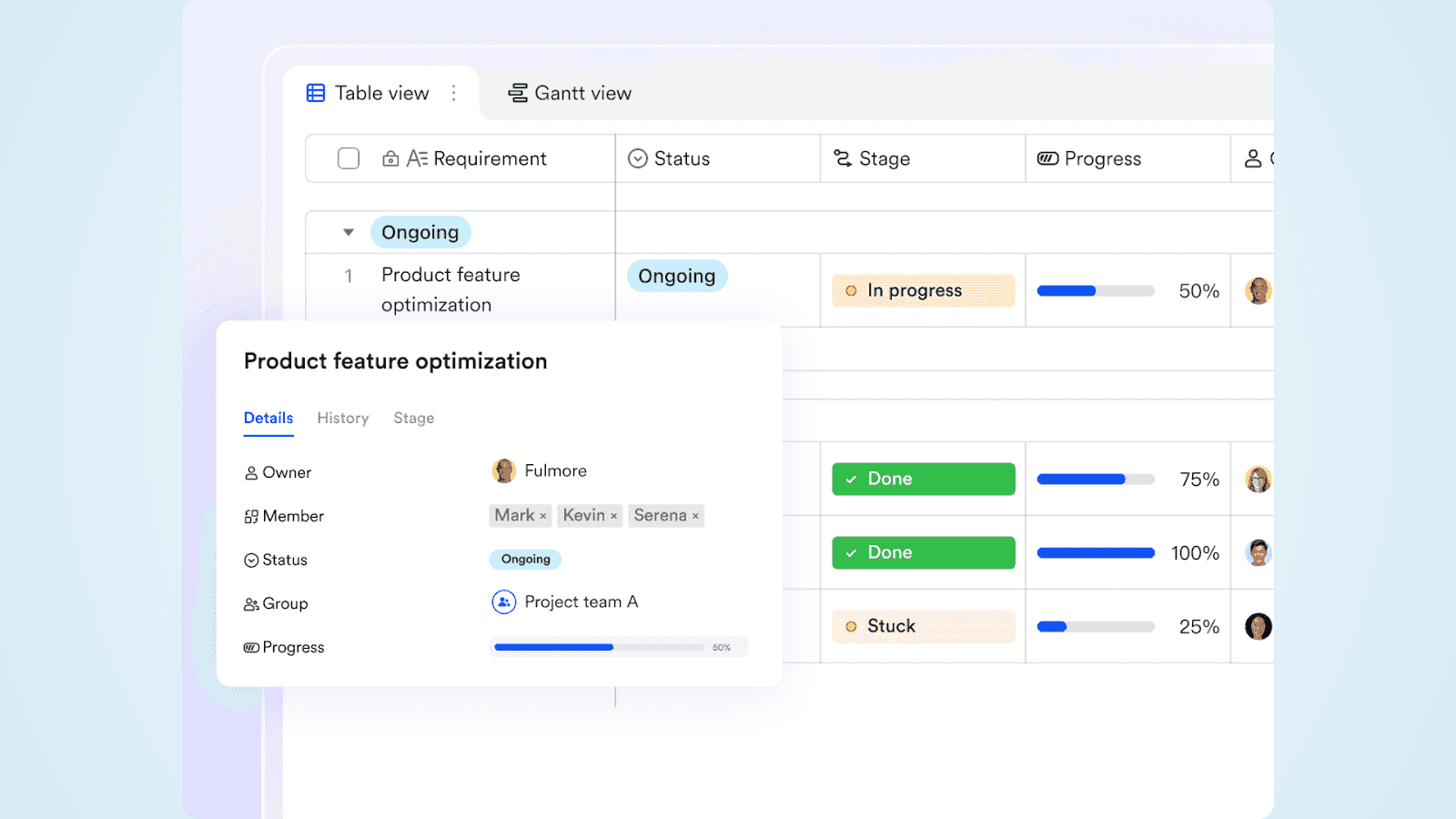 project tracking with Lark Base