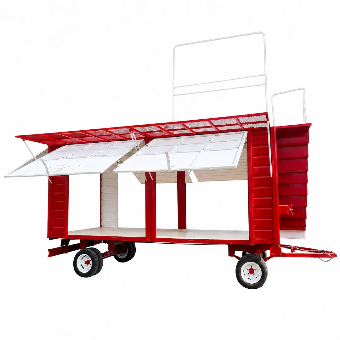 Carro para dron agrícola fabricado a medida por LEONAR color rojo