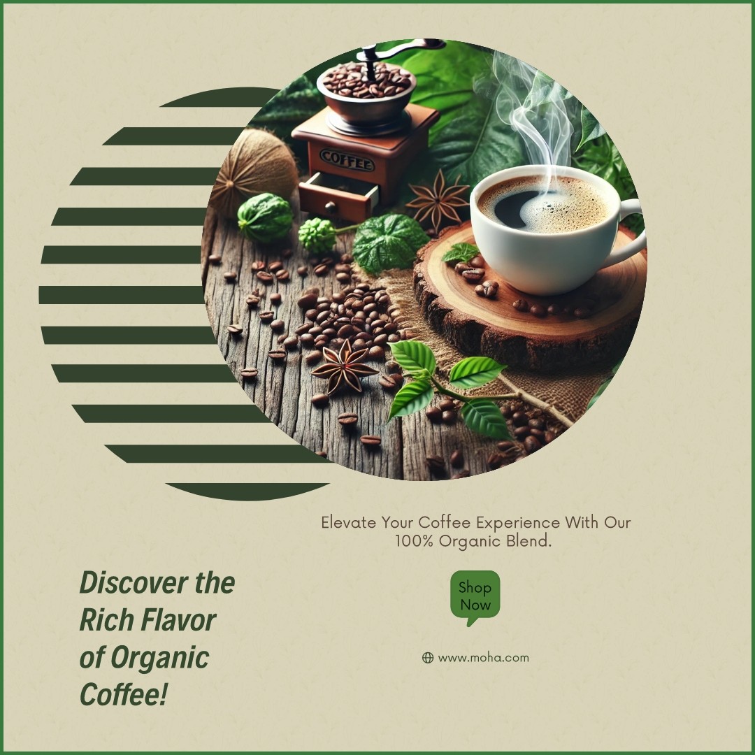 Organic cofee banner by the AI design generator