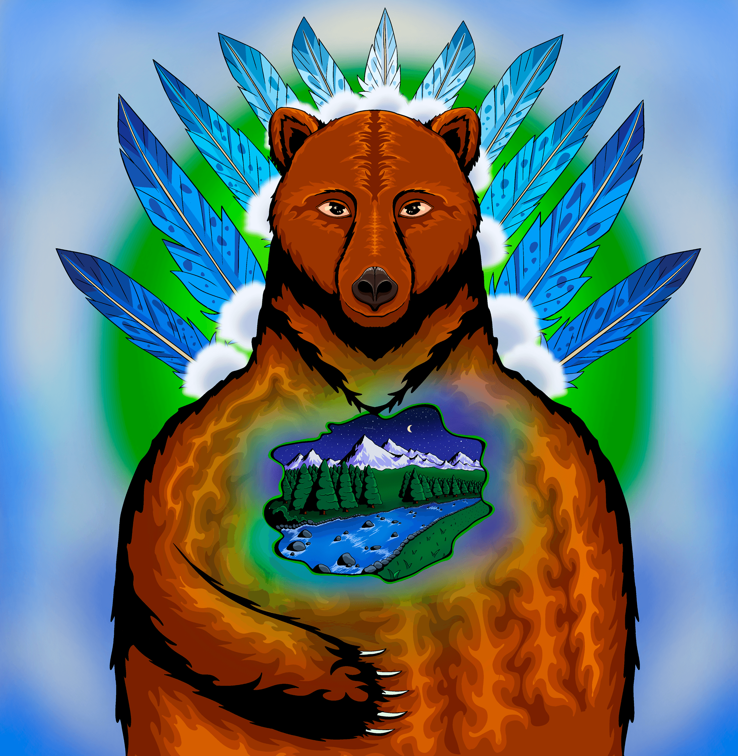 Family Bear Digital Painting