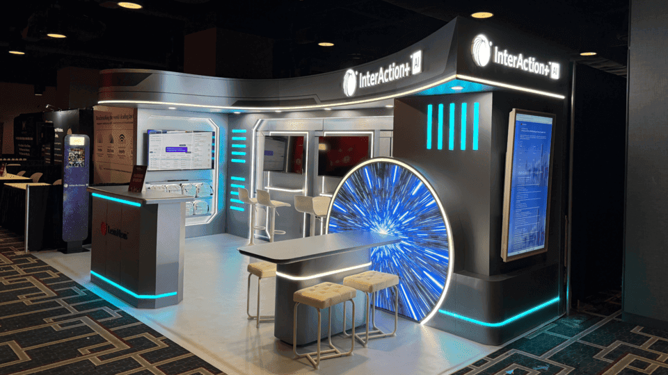 InterAction+ LMA 2026 10x20 booth with meeting area for legal marketing and business development conversations